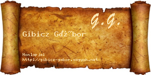 Gibicz Gábor névjegykártya